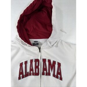 Alabama Crimson Tide Full Zip Jacket White Hoodie‎ Stadium Athletics Size Medium